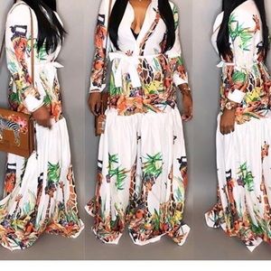 Beautiful White animal print safari maxi dress